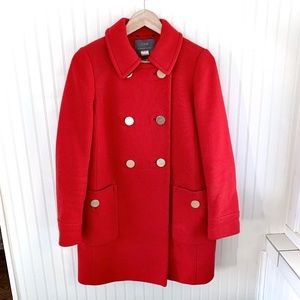 J. Crew Nello Gori Stadium Cloth Mod Red Peacoat